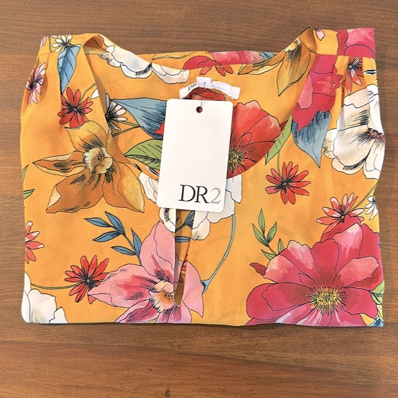 DR2 Floral Women's Top - Orange and Pink - Picture 1 of 9